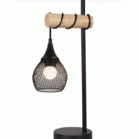 Lexi Lighting-Lars Table Lamp- Black & Timber